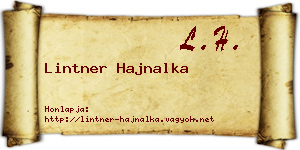 Lintner Hajnalka névjegykártya
